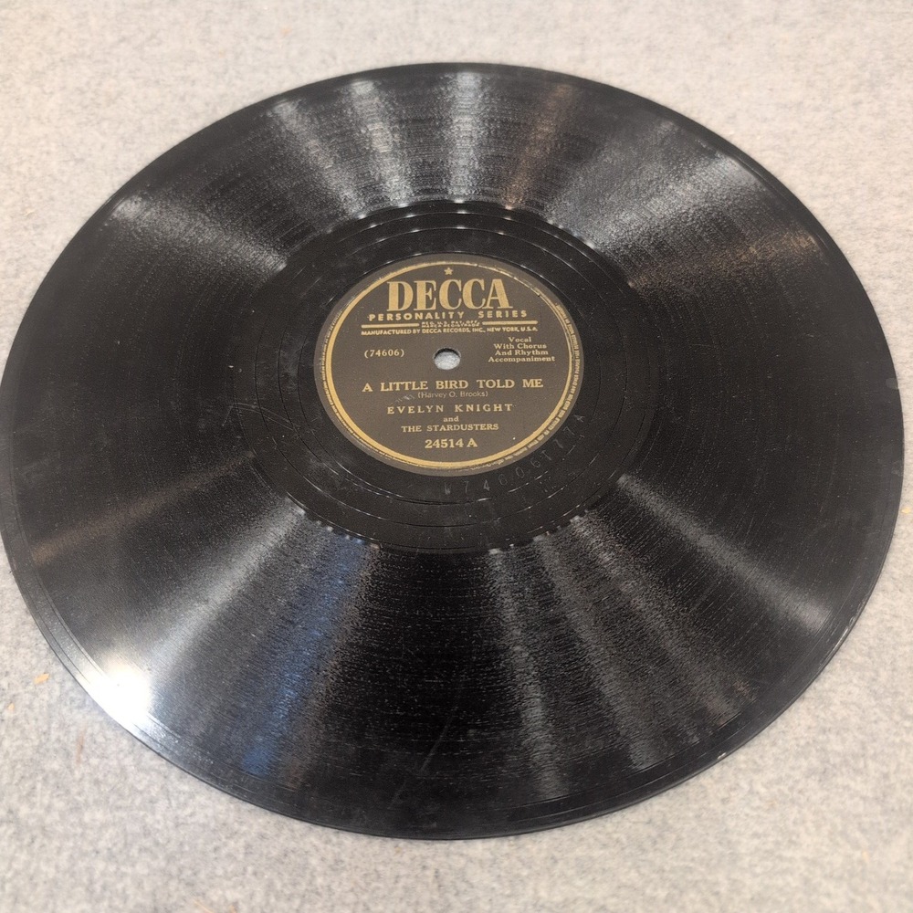 Evelyn Knight A Little Bird Told Me Decca 24514 78 RPM Shellac Record‎ 1948 VG - Picture 3 of 4